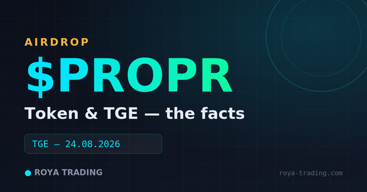 Token $PROPR — les faits confirmés avant le lancement on-chain du 24 août 2026 sur Hyperliquid