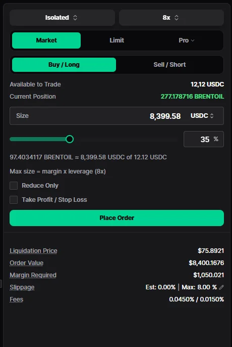 un terminal de trading perps (Propr ou Hypernova) annoté avec des flèches pointant le levier, la marge, le spread et le bouton stop-loss — pour relier 4 termes du glossaire à l'écran réel.